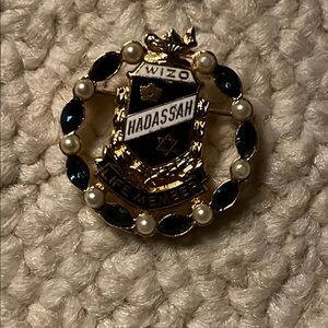 Gold and Blue WIZO Hadassah Life Member Brooch